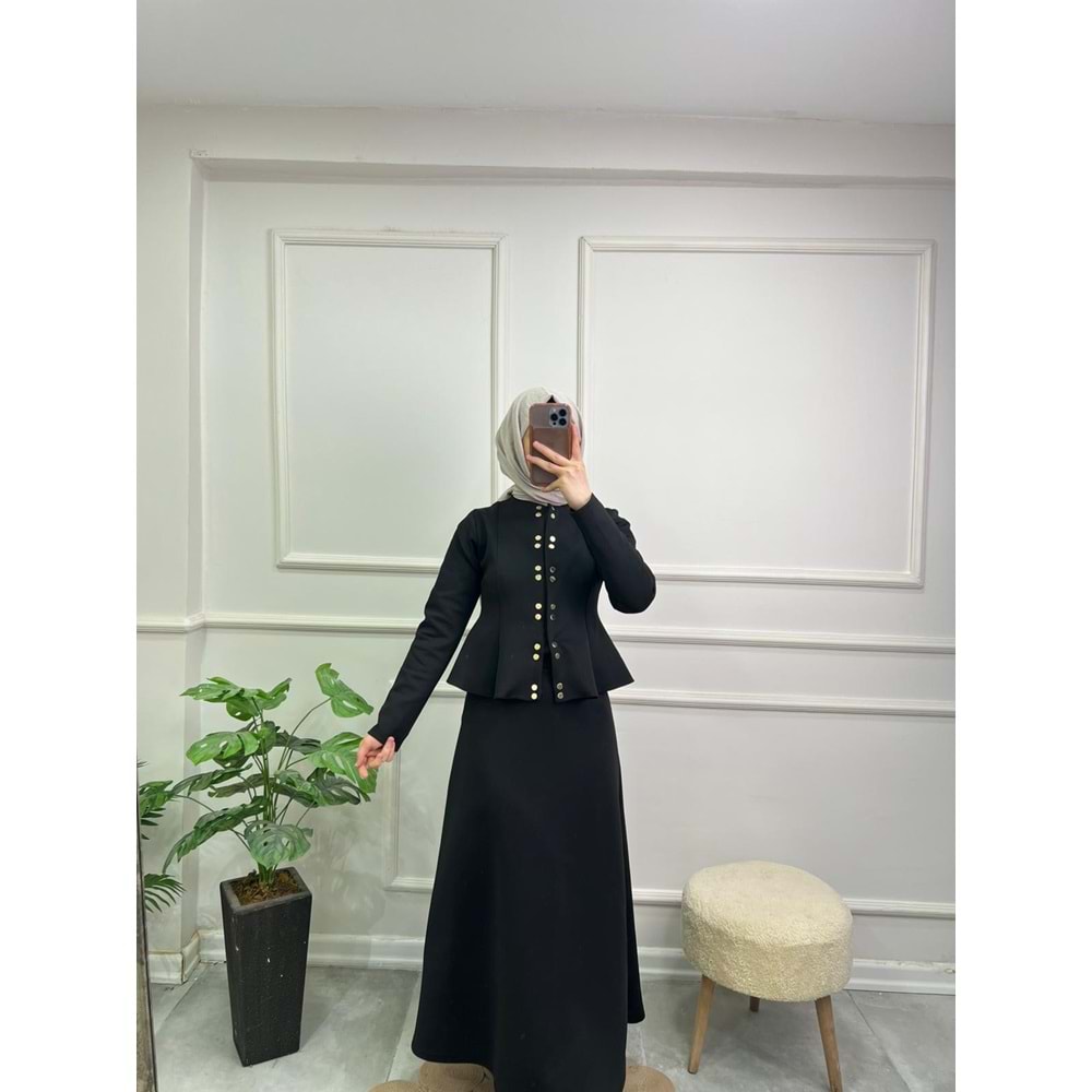 0091 SIRA ÇITÇITLI ETEKLİ TAKIM - SİYAH - S-M - 0-SİYAH-S-M