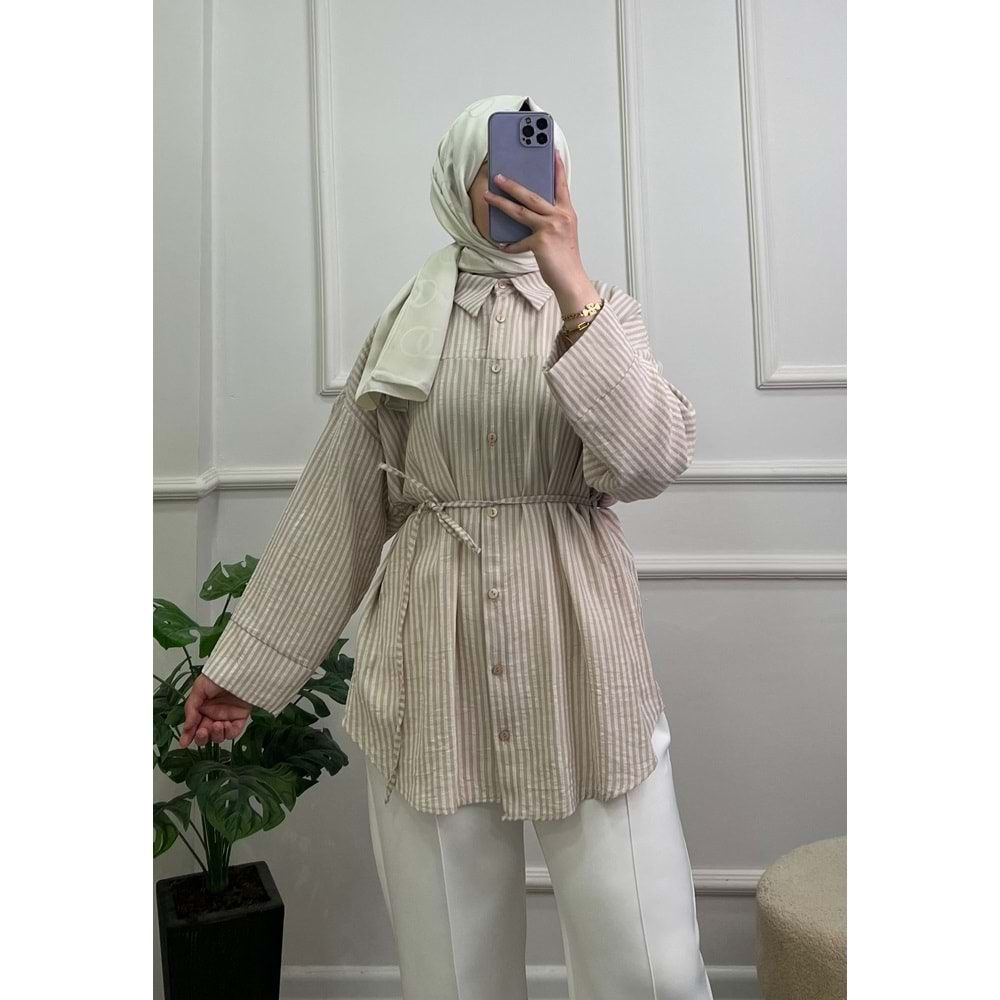 5900 ÇİZGİLİ KETEN GÖMLEK ASES