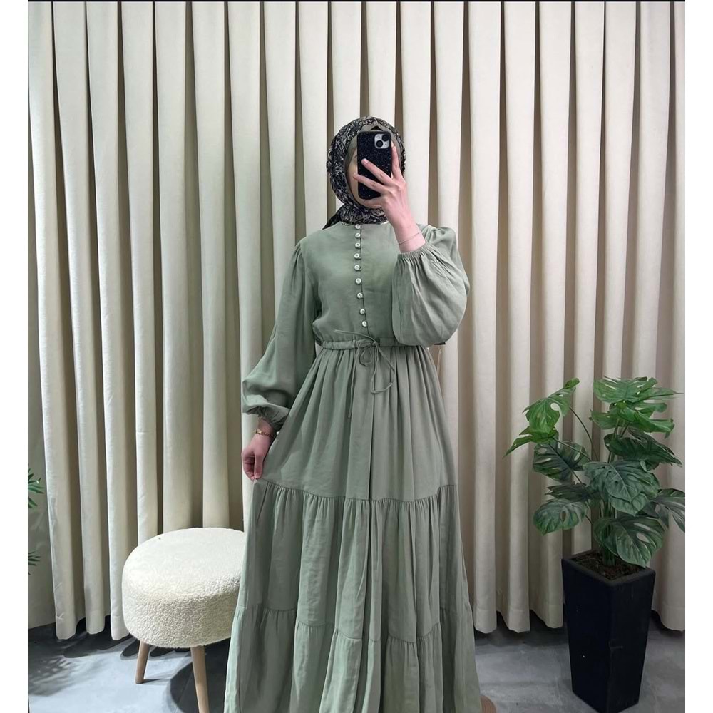 2275 DÜĞMELİ ELBİSE