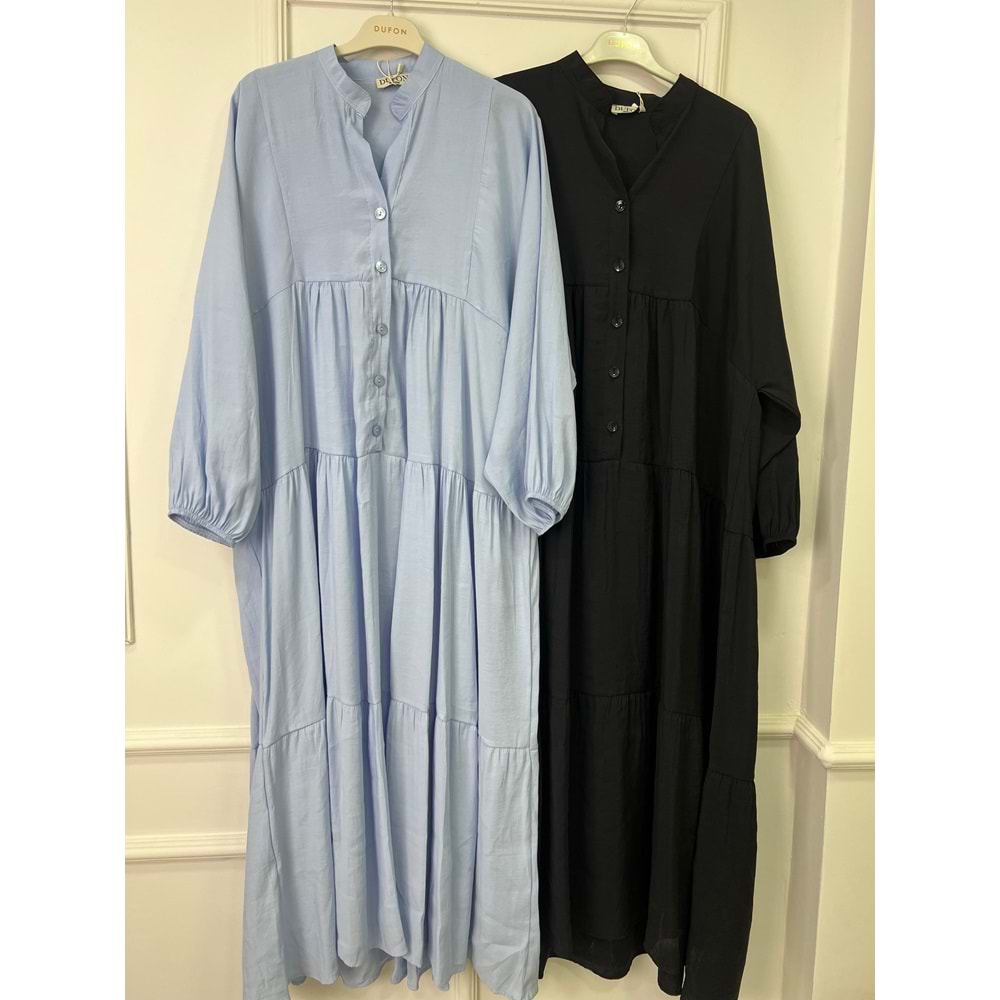 25101 DÜĞMELİ MODAL ELBİSE