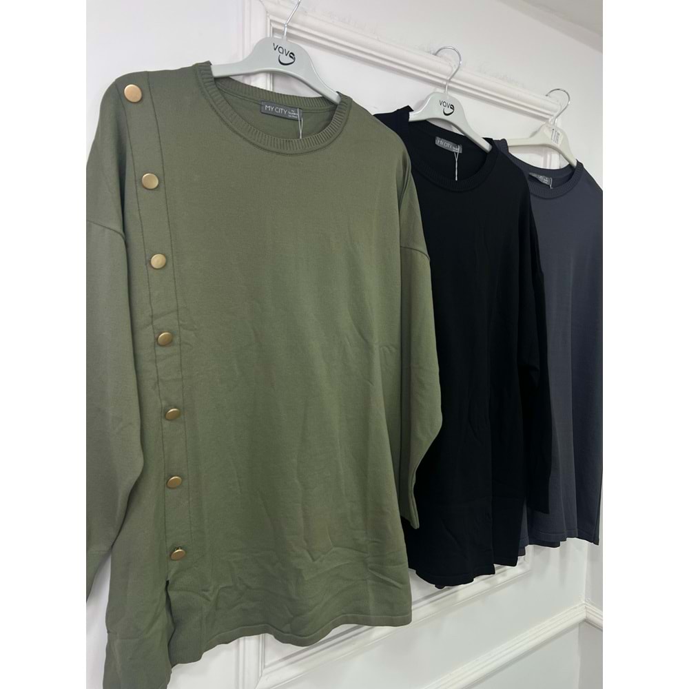 40986 MERSERİZE DÜĞMELİ KAZAK