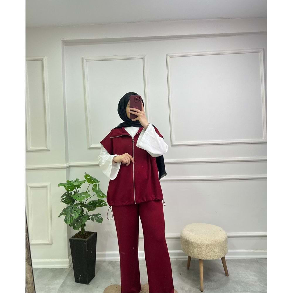 4508DEVRİK YAKALI FERMUARLI PANT. TAKIM