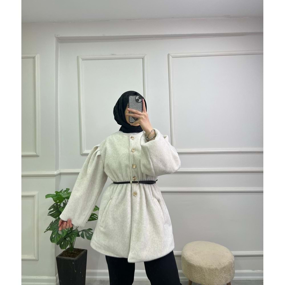 25128 DÜĞMELİ TAY TÜYÜ CEKET