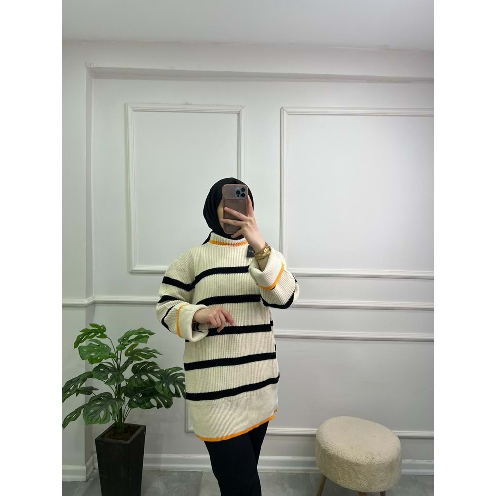 7998 YARIM BOĞAZLI ÖRGÜ DESEN TRİKO TUNİK