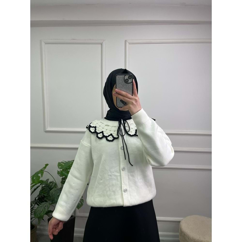 6900 YAKA DANTEL DETAYLI HIRKA