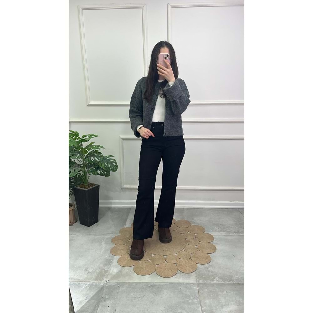 1706-07 SİYAH MOM FİT JEAN