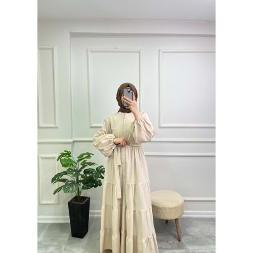 2268 DÜĞME DETAY ELBİSE