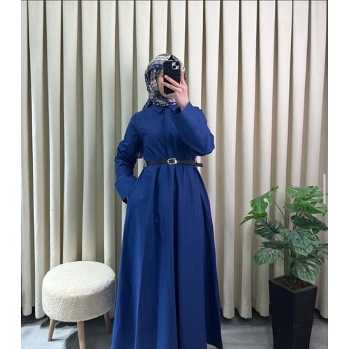 1030 KEMERLİ POPLİN ELBİSE