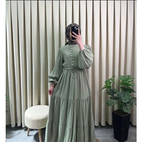 2275 DÜĞMELİ ELBİSE