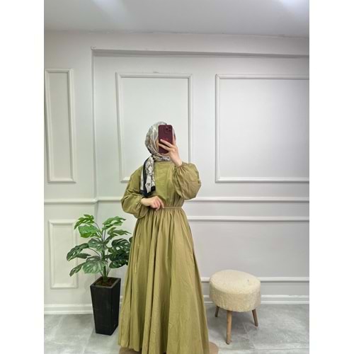 25-5001 BELİ BÜZGÜLÜ ELBİSE