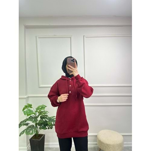 844 YAKASI ÇITÇITLI KAPŞONLU ŞARDONLU SWEAT