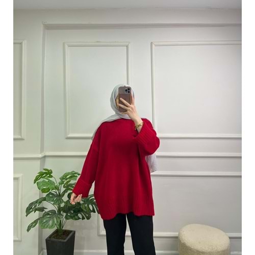 1719 BİSİKLET YAKA ETEĞİ FİTİLLİ SALAŞ TRİKO KAZAK