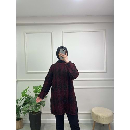 51118 CİTY KENDİNDEN DESENLİ SİMLİ KAZAK