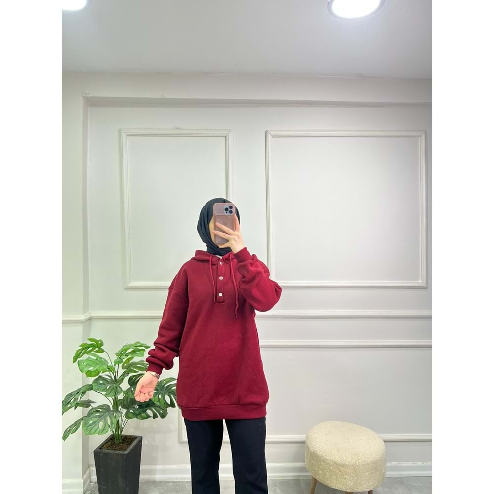 844 YAKASI ÇITÇITLI KAPŞONLU ŞARDONLU SWEAT