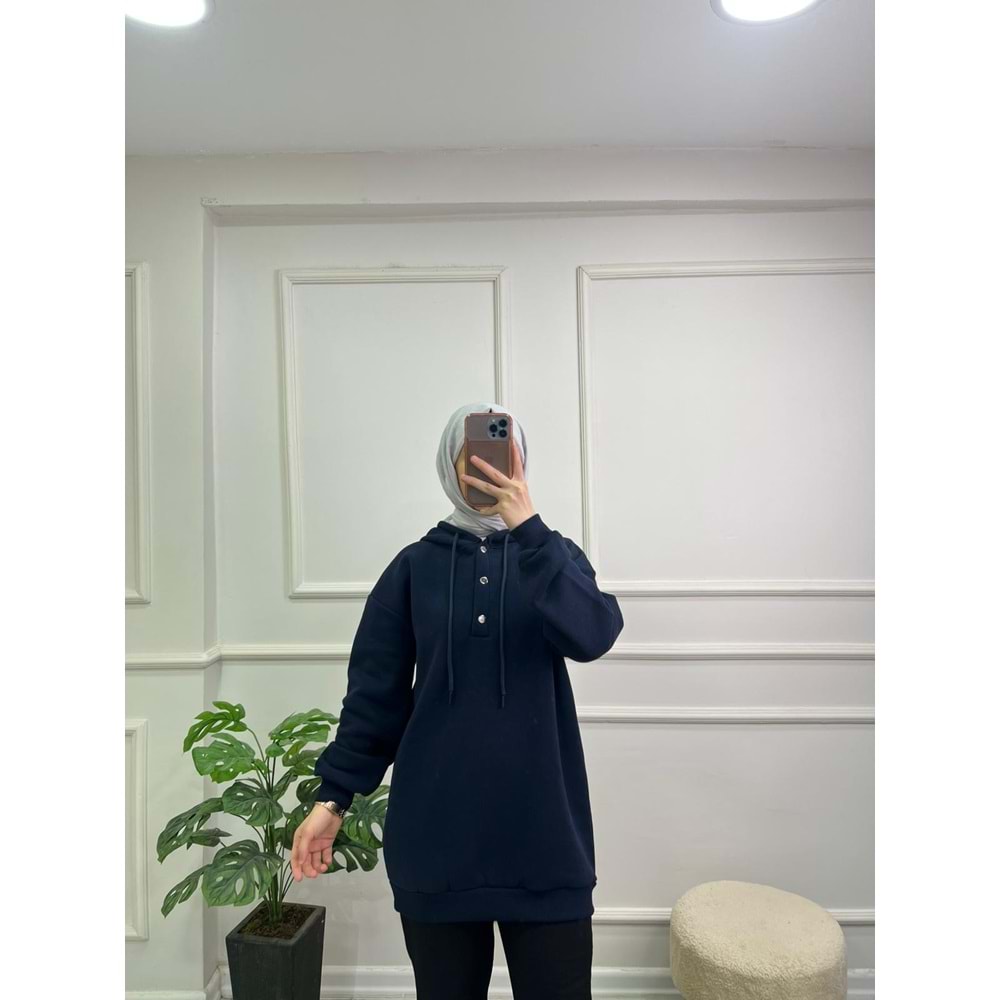 844 YAKASI ÇITÇITLI KAPŞONLU ŞARDONLU SWEAT