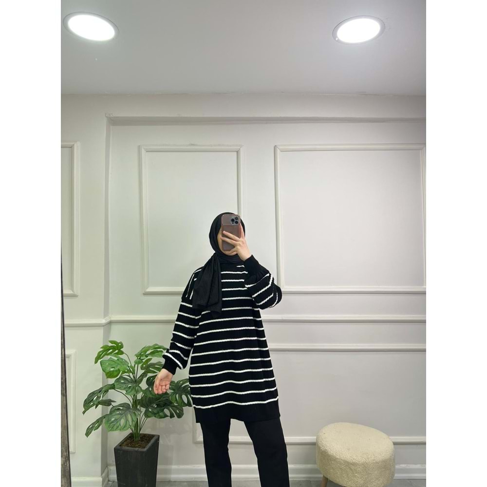 6798 BİSİKLET YAKA FİTİLLİ TRİKO TUNİK