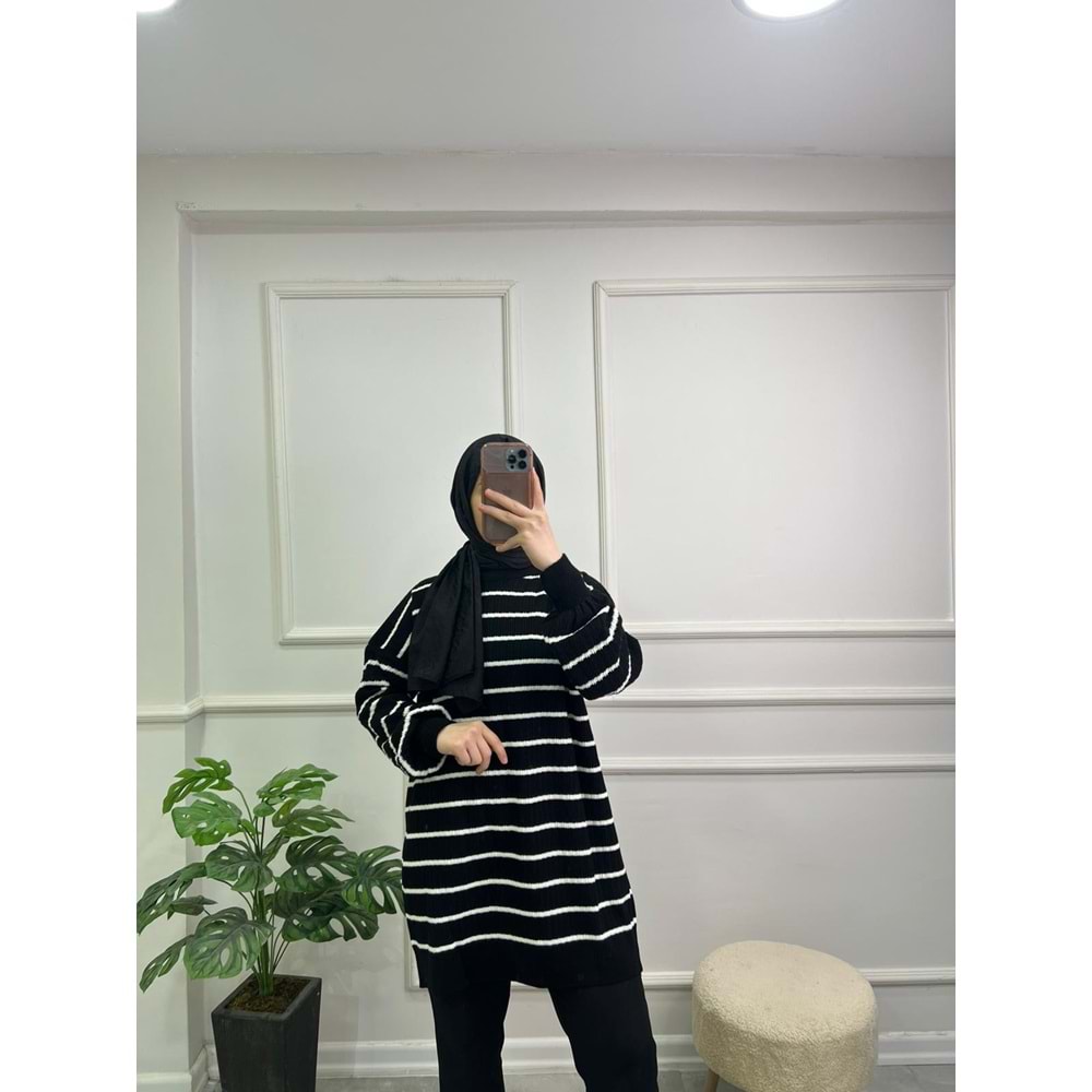 6798 BİSİKLET YAKA FİTİLLİ TRİKO TUNİK