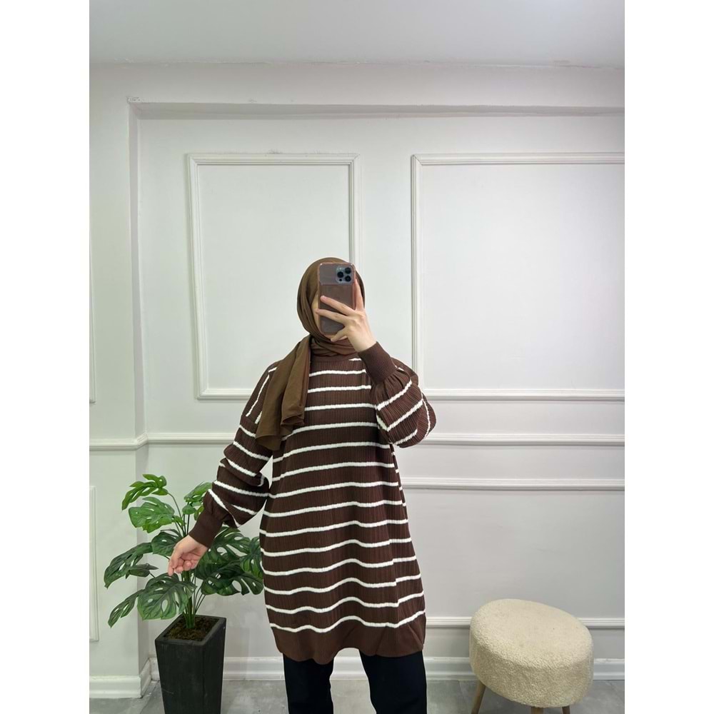 6798 BİSİKLET YAKA FİTİLLİ TRİKO TUNİK